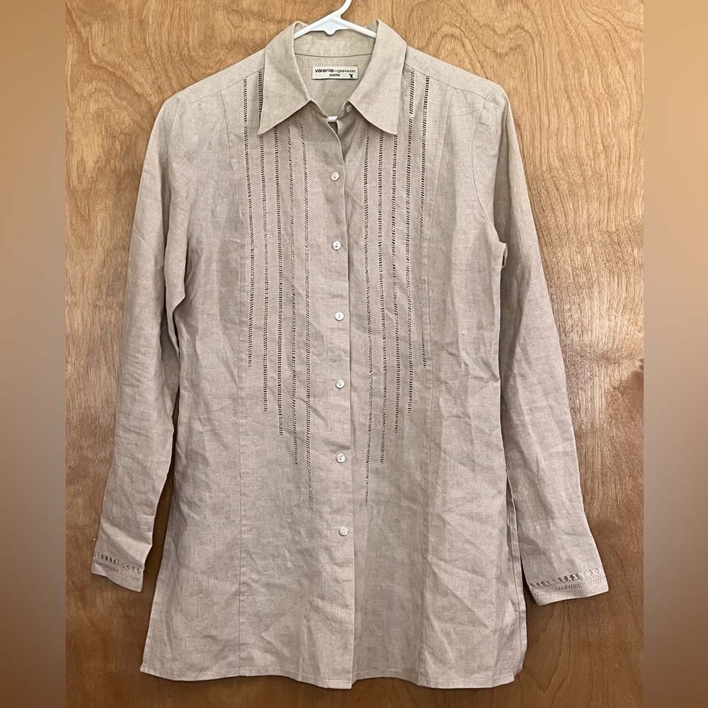 Valerie Stevens 100% Linen Tunic Blouse PS